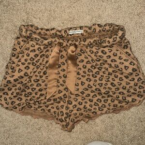 Abercrombie & Fitch Tan Leopard Print Sleep Shorts